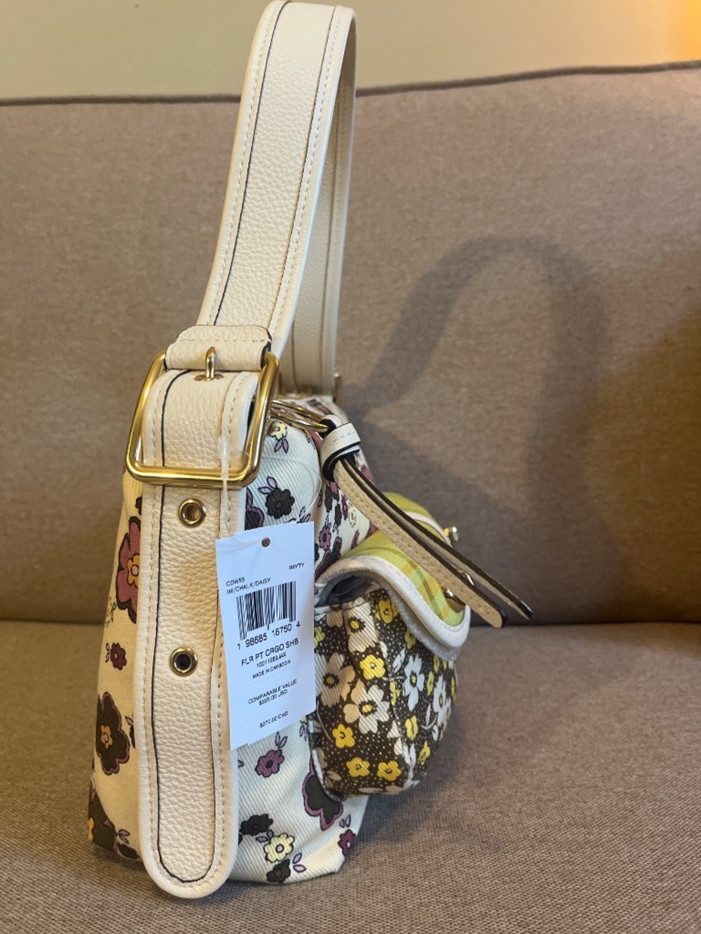 Coach cargo shoulder bag in floral print - Picture 10 of 14
